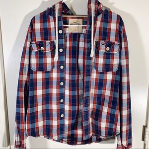 Hollister Long Sleeve Shirt Button Down Hoodie